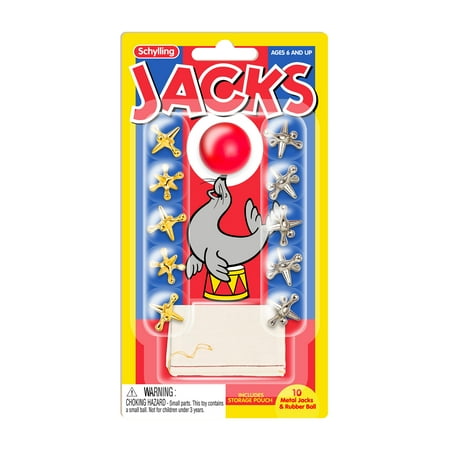 Schylling Old Fashioned Metal Jacks & Rubber Ball Game, Novelty & Gag Toys for Children Ages 6+