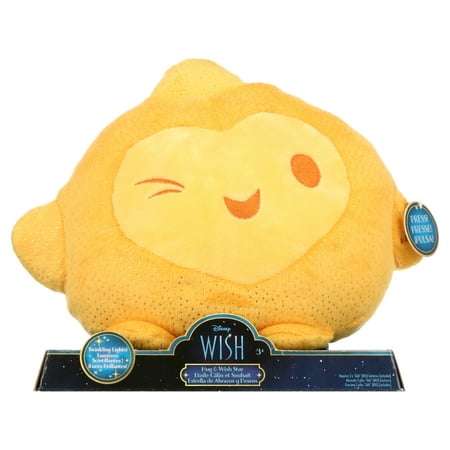 Disney Wish Hug & Wish Star 10-Inch Glowing Stuffed Star Light-Up Toy for Toddlers, Ages 3 and up, N/A