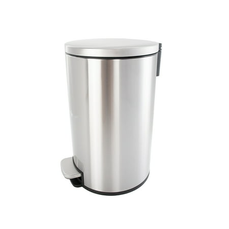 Better Homes & Gardens 3.1 Gallon Round Kitchen Step Trash Can Stainless Steel, Silver