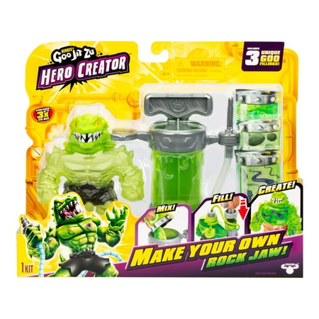 Heroes of Goo Jit Zu Hero Creator Rockjaw Mix, Fill & Create Your Own Stretchy Action Figure Ages 4+