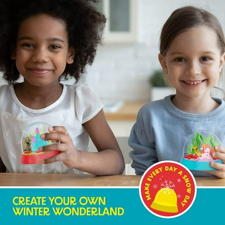 Dan&Darci Snow Globe Making Kit for Kids - Make Your Own Water Globes Kits - Kid Christmas Stocking Stuffers Craft Activities for Age 3 4 5 6 7 8 9 - DIY Art Crafts - Gifts Ideas and Toys for Boys