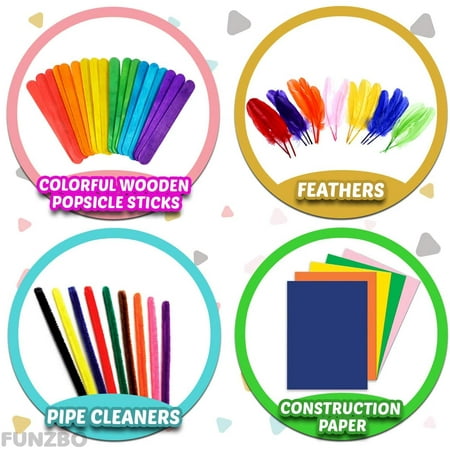 Assorted Arts and Crafts Supplies for Kids- D.I.Y. Collage School Crafting Materials Supply Set, Craft Art Material Kit in Bulk for Kids Age 4 5 6 7 8 9 Years Old Boy Girls, Other