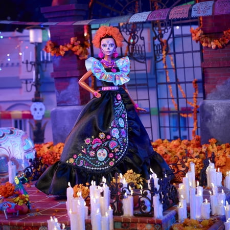 Barbie Signature D?a De Muertos 2024 Collectible Doll in Ruffled Black Gown