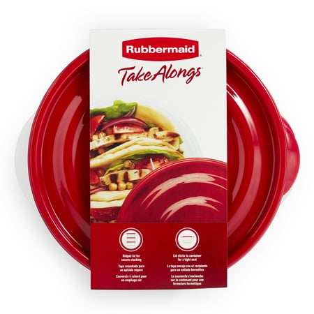 Rubbermaid TakeAlongs, 5 Cup, Set of 3, Red, Medium Bowls Plastic Food Storage Containers