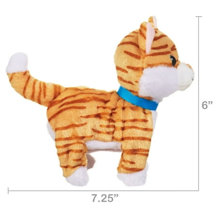 Kid Connection Miniature Electronic Walking Pet, Orange Cat, Toddler Toys