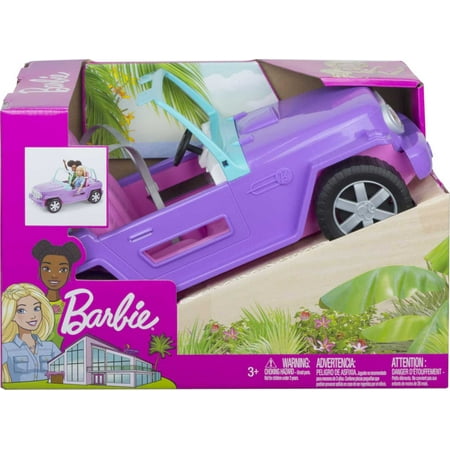 Barbie Off-Road Vehicle, Purple Toy Car with 2 Pink Seats and Rolling Wheels for Kids 3 years and up