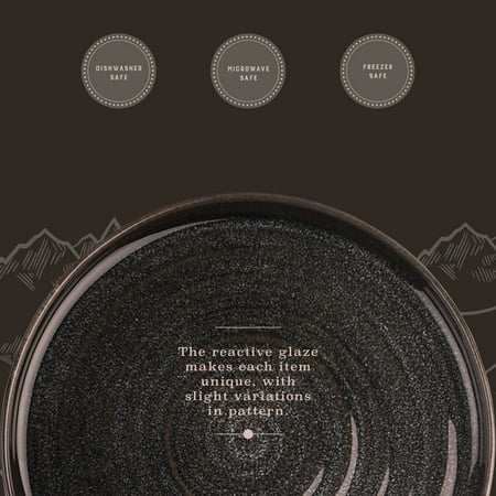 Yellowstone 12-Piece Ceramic Dinnerware Set, Rip Collection