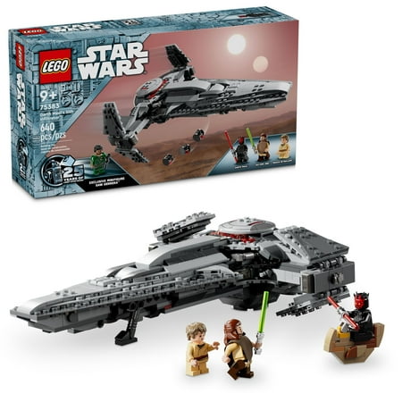 LEGO Star Wars: The Phantom Menace Darth Maul?s Sith Infiltrator Starship Toy, Includes Qui-Gon Jinn, Darth Maul, Anakin Skywalker, and Exclusive 25th Anniversary Saw Gerrera Minifigure, 75383