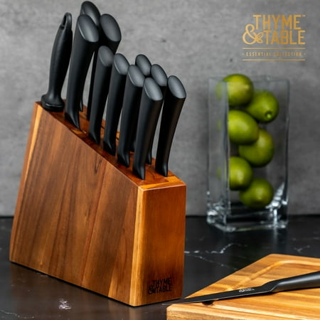 Thyme & Table Knife Set, 13-Piece Kitchen Slim Block Stainless Steel Knife Set
