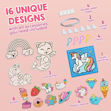 Joyfy 16 Projects Big Gem Art,5D Gem Painting Activities Kits for Kids, Diamond Arts And Crafts Gift for Girls 6-12