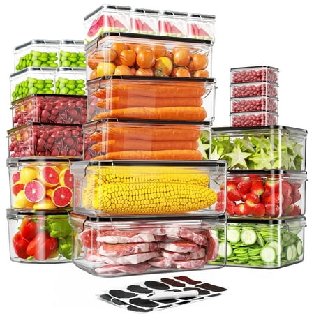 ATUPEN 50 Pcs Food Storage Containers with Lids, Meal Prep Plastic Container Pantry & Kitchen OrganizationWhite,