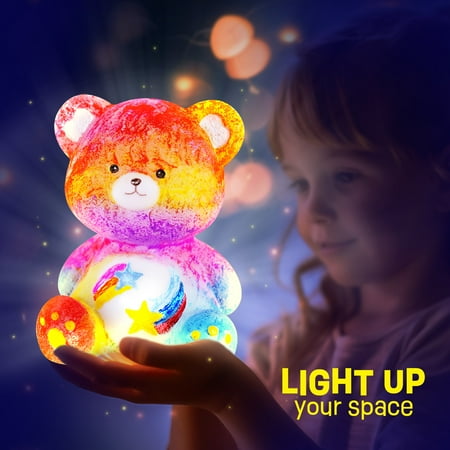 ONE TO FOUR Paint Your Own Bear Lamp Kit, Art Supplies Arts & Crafts kit, Painting kit for Kids 6-12, Arts and Crafts for Kids Ages 8-12, Toys Girls Boy Birthday Gift Ages 3 4 5 6 7 8 9 10 11 12+
