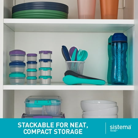 Sistema To Go Round Mini Bites 3-Pack (Colors May Vary)3.03" x 6.42",