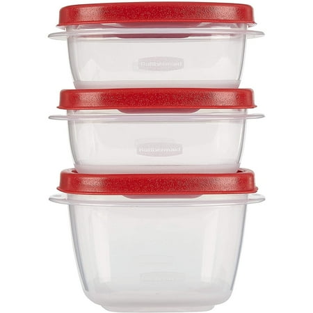 Rubbermaid Easy Find Lids Food Storage Containers, Racer Red, 6-Piece SetRed, (2) 1.25 Cup - (1) 2 Cup,