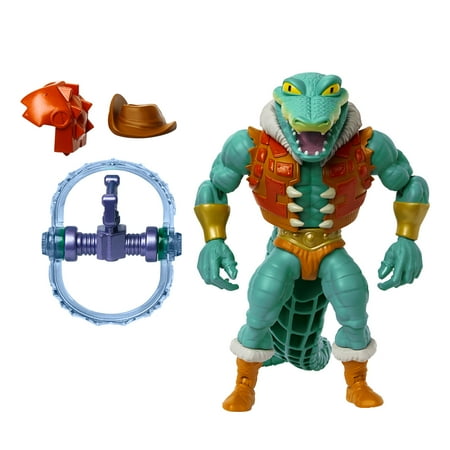 MOTU Origins Turtles of Grayskull Leatherhead Action Figure Toy with Plug-in Tail, Claw Trap