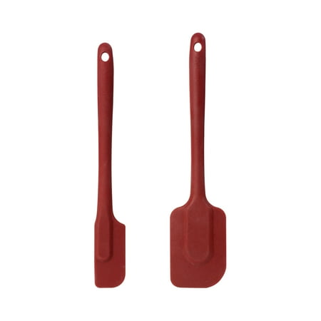 Farberware Professional 10 & 10.5 in Silicone Solid Kitchen Spatula Set Red