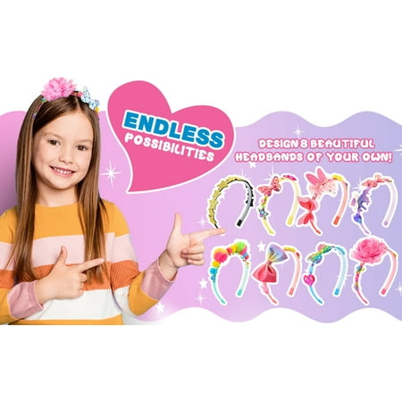 Girls Hair Accessories, Headband Making Kit,Toys Gifts for 3-12 Years Old Girls,Girls Toys Age 3-12, Arts and Craft Kits, Birthday Presents DIY Toys Christmas Gifts Easter Basket Stuffers - 49 Pc