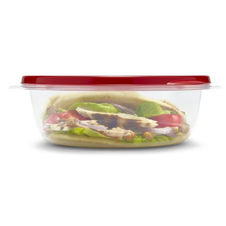 Rubbermaid TakeAlongs, 5 Cup, Set of 3, Red, Medium Bowls Plastic Food Storage Containers
