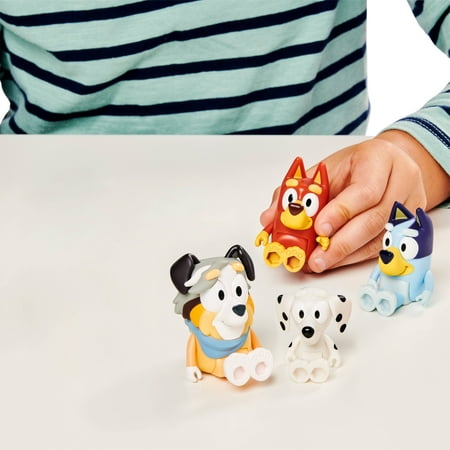 Bluey School Figure 4-Pack, with Calypso, Bluey, Chloe, Rusty Ages 3+, Toddler Toy