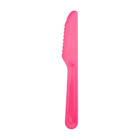 Your Zone Plastic Utensil Set, Pink, 4 Count Pack, Fork, Spoon, Knife, Container