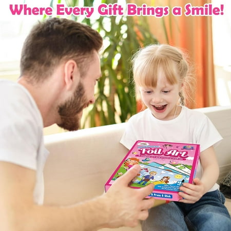 ZMLM Arts & Crafts Kit for Kids: Foil Art Crafts Dresss Up Christmas Gifts for 4 5 6 7 8 9 Year Old Girls - Mess Free Art and Craft Supplies for Kids Stocking Stuffers Christmas Crafts Toys Gifts