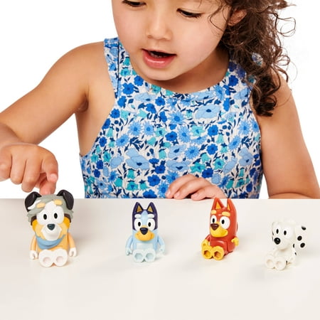 Bluey School Figure 4-Pack, with Calypso, Bluey, Chloe, Rusty Ages 3+, Toddler Toy