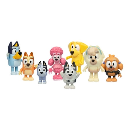 Bluey Neighborhood Friends 8 Pack, 2-2.5 Inch Articulated Figures, Ages 3+