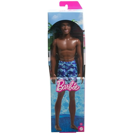 Beach Ken Doll with Dark Brown Hair Wearing Blue Swimsuit
