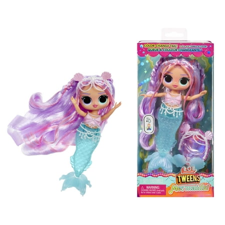 LOL Surprise Tweens Mermaid Lana Marine Fashion Doll with Color Changing Tail, Movable Fin, and Beautiful Accessories, Kids Toy Gift Ages 4+