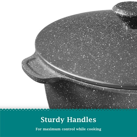 The Pioneer Woman Prairie Signature 5qt Nonstick Cast Aluminum Dutch Oven, Charcoal Speckle