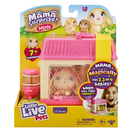 Little Live Pets - Mama Surprise Minis. Feed and Nurture a Lil' Bunny Inside Their Hutch, Ages 5+