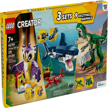 LEGO Creator Animal Gift Set, Build and Rebuild 9 Exciting Animal Toys in 1 Box, Gift for Nature Lovers, 66789
