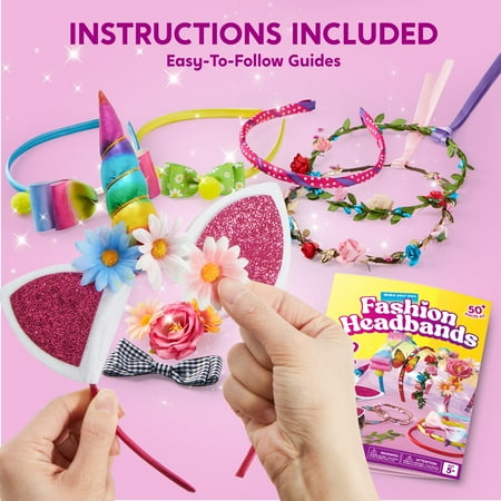 SYNCFUN Headband Making Kit for Girls,Make Your Own Fashion Headbands DIY Arts and Crafts, Hair Accessories Set Birthday Christmas Gifts for Age 5 6 7 8 Girl