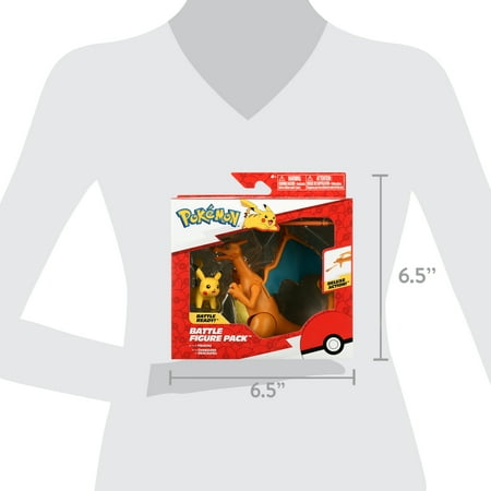 Pok?mon Battle Figure 2 Pack - Features 4.5-inch Charizard and 2-inch Pikachu Battle Figures