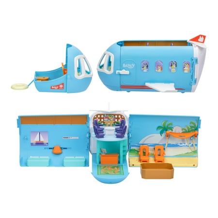 Bluey 3-in-1 Transforming Plane Playset, 25+ Sounds and Phrases, Ages 3+, Toddler Toys