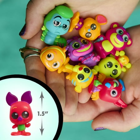 Disney Doorables Neon Glow Peek Figures, 1.5-inch Collectible Figurines, Kids Toys for Ages 5 up