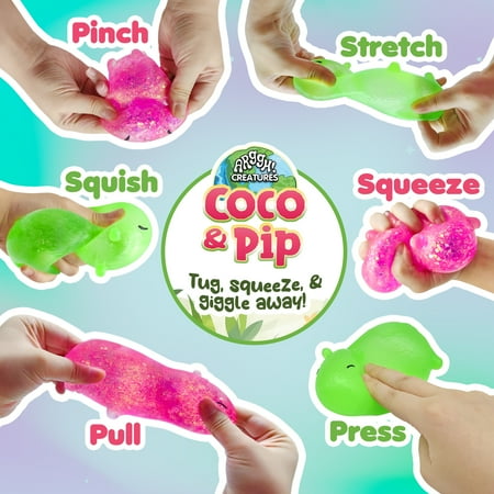 Power Your Fun Capybara Squishy Toy 2-Pack, Stress Relief Fidget STEM Toys for Adults & Kids