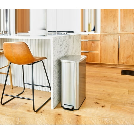 Better Homes & Gardens 13.2 Gallon Slim Kitchen Trash Can, Stainless Steel Kitchen Step Trash Can