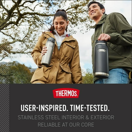 Thermos Vacuum Insulated Food Jar w/ Folding Spoon, 24oz, Matte Stainless