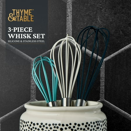 Thyme & Table 3-Piece Silicone Whisk Set, Multi Size