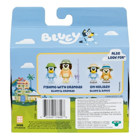 Bluey Figure Animal Costumes 2-Pack, 2.5 inch Bluey and Bingo Figures, Ages 3+, Toddler Toys