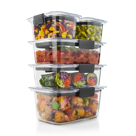Rubbermaid Brilliance 10-Piece Set, Leak-Proof and Clear Food Storage Containers
