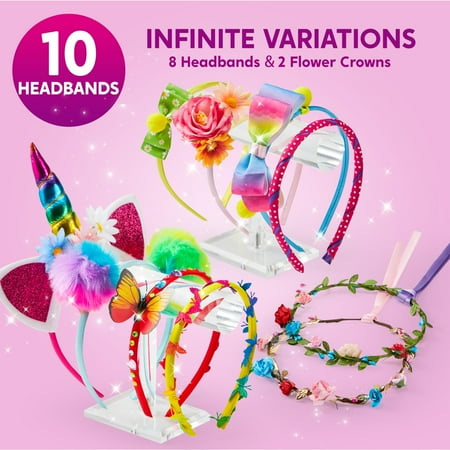 SYNCFUN Headband Making Kit for Girls,Make Your Own Fashion Headbands DIY Arts and Crafts, Hair Accessories Set Birthday Christmas Gifts for Age 5 6 7 8 Girl