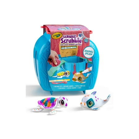 Crayola Scribble Scrubbie Pets Seashell Splash Toy Set, Ocean Animal Toys, Gift for Kids Ages 3+