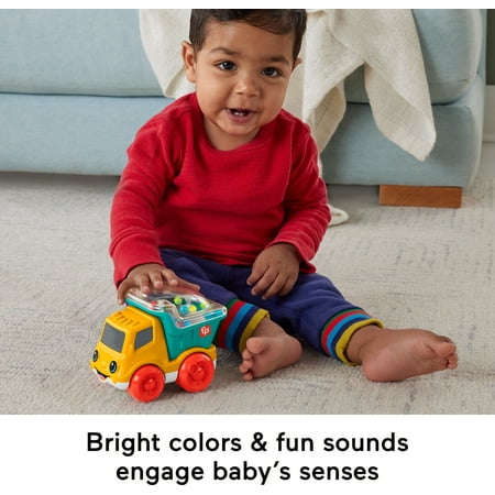 Fisher-Price Poppity Pop Dump Truck Push-Along Toy Ball Popper Vehicle for Infants