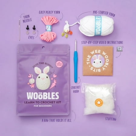 The Woobles Beginner Crochet Amigurumi Kits - Bunny