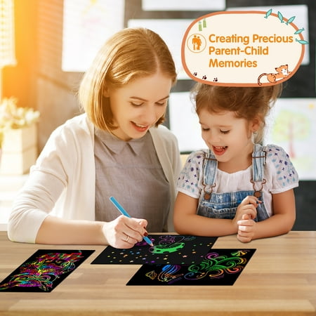 Swtroom Rainbow Magic Scratch Art Craft Kit, 107 Piece