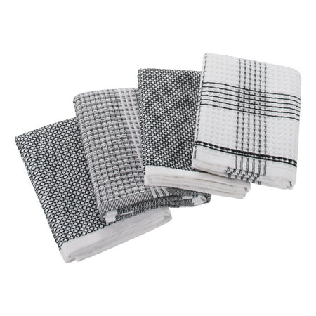 Better Homes & Gardens 4-Piece Oversized Dish Cloth Set, Rich Black