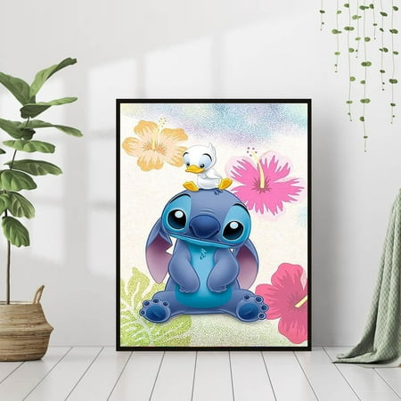 Stitch Diamond Art DIY 5D Diamond Painting Kits for Adults and Kids Full Drill Arts Craft by Number Kits for Beginner Home Decoration 12x16 inch