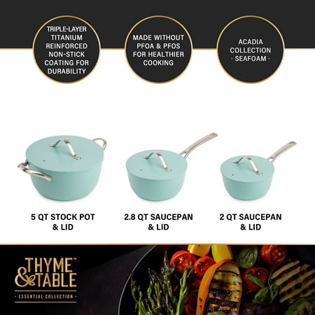 Thyme & Table Acadia 12 Piece Cookware Set Non-Stick - Blue, Blue
